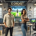 DALL·E 2025 03 25 15.36.07 A photorealistic promotional image of a modern Indian gaming startup office. Two young Indian co founders a man and a woman stand confidently in fro