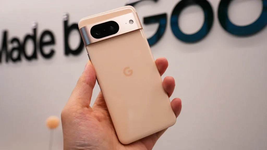 google pixel 8 in pink