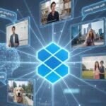 Dropbox AI search interface showing natural language query finding videos and images instantly