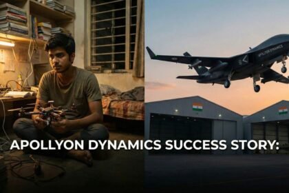 Apollyon Dynamics success story showing advanced defence drones manufactured by student-founded Indian startup for Indian Army national security applications