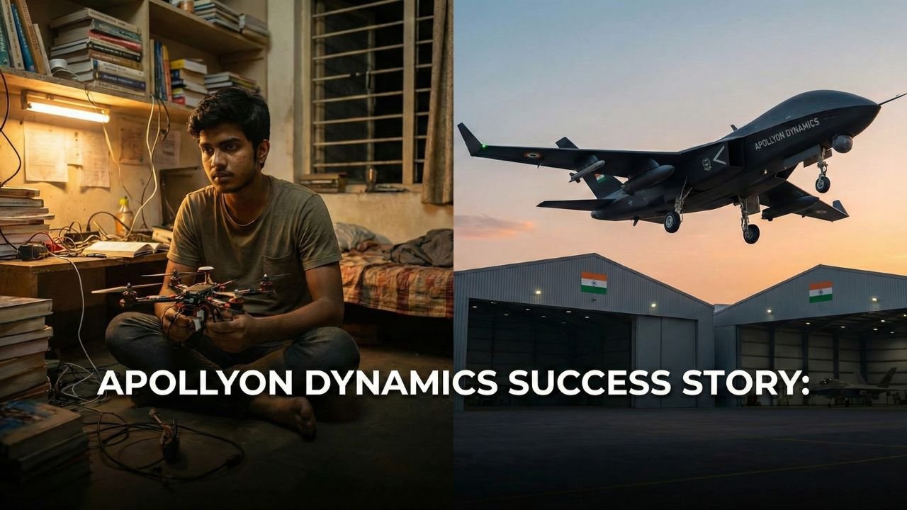 Apollyon Dynamics success story showing advanced defence drones manufactured by student-founded Indian startup for Indian Army national security applications