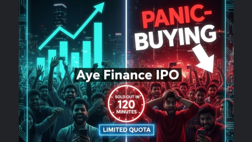 Aye Finance IPO retail investors panic buying oversubscription quota MSME NBFC mainboard listing allotment lottery subscription