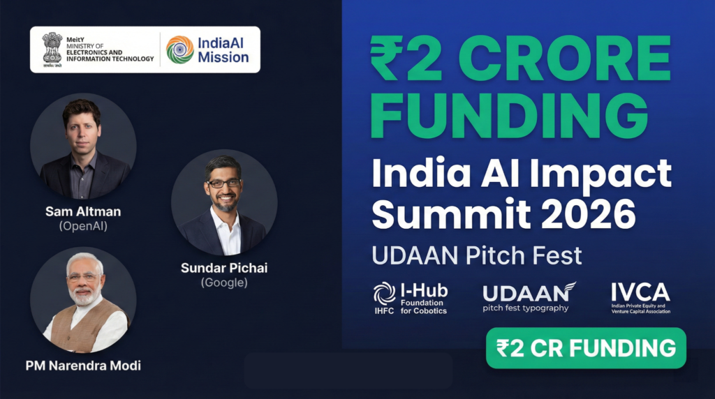 India AI Impact Summit 2026 at Bharat Mandapam New Delhi with AI startup showcases and UDAAN pitch fest