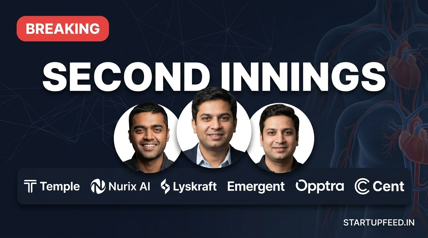 India startup founders second venture 2026 Deepinder Goyal Temple Mukesh Bansal Nurix Binny Bansal Opptra serial entrepreneurs