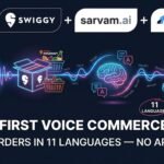 Swiggy, Sarvam AI, and Razorpay voice commerce partnership for app-free ordering in 11 Indian languages.