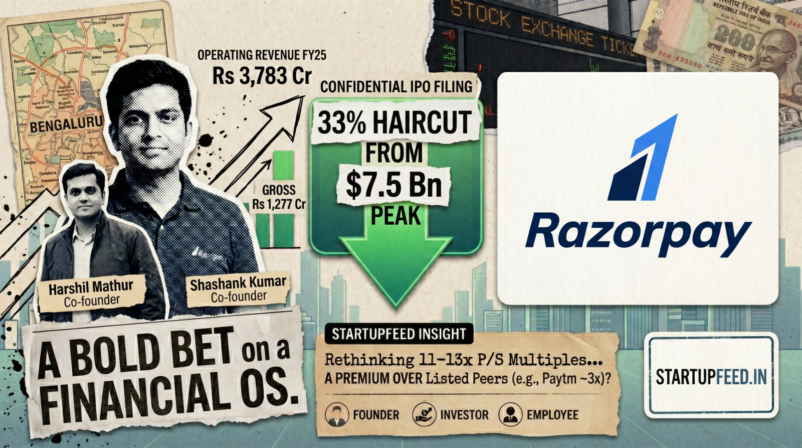 Razorpay IPO 2026 confidential filing analysis with $5-6 billion valuation and founders Harshil Mathur Shashank Kumar by StartupFeed