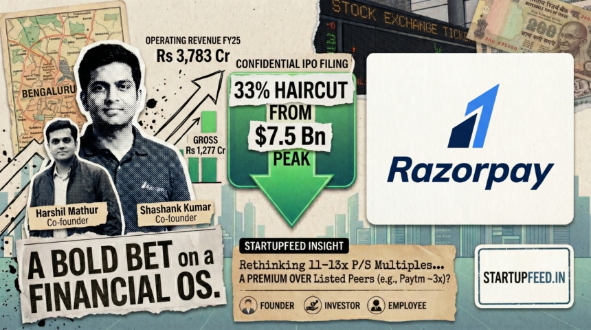 Razorpay IPO 2026 confidential filing analysis with $5-6 billion valuation and founders Harshil Mathur Shashank Kumar by StartupFeed