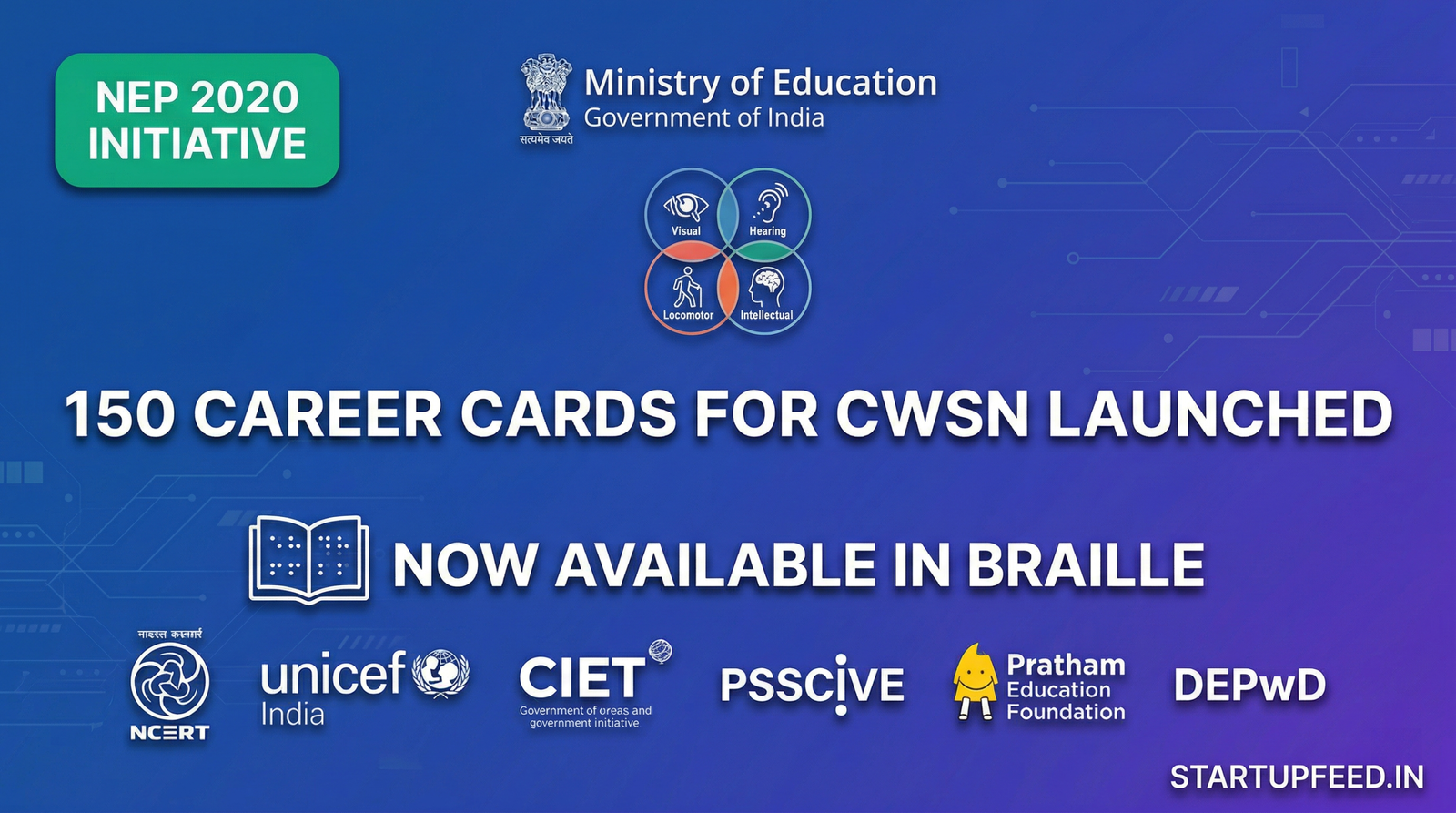 Ministry of Education launches 150 Career Cards for CWSN students under NEP 2020 inclusive of Braille format