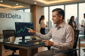 India CEO Vikaas M. Sachdeva at the official crypto platform launch event in Hyderabad on April 22 2026.