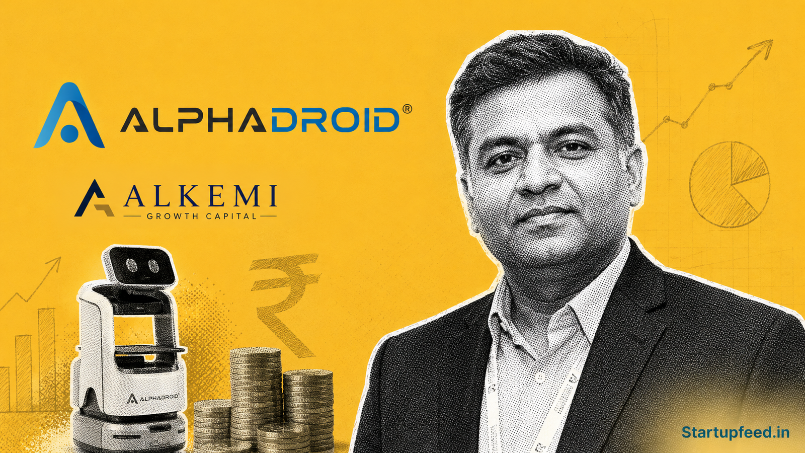 Alphadroid raises Rs 36 Cr pre-Series A with Alkemi Growth Capital to expand its AI service robot portfolio across healthcare and logistics sectors in India.