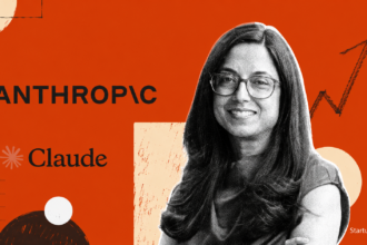 Anthropic Appoints Sangeeta Bavi as India startup growth head, shown with the Anthropic and Claude logos