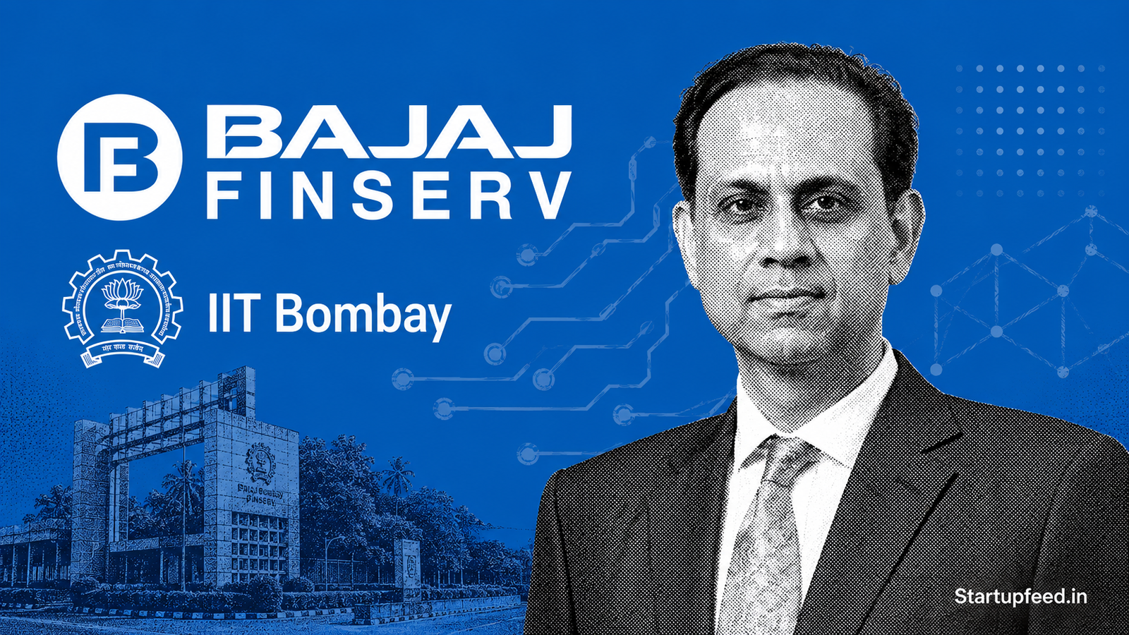 Sanjiv Bajaj at the Bajaj Finserv launches Finserv Intelligence event with IIT Bombay partnership and Rs 2,000 Cr AI startup fund announcement.