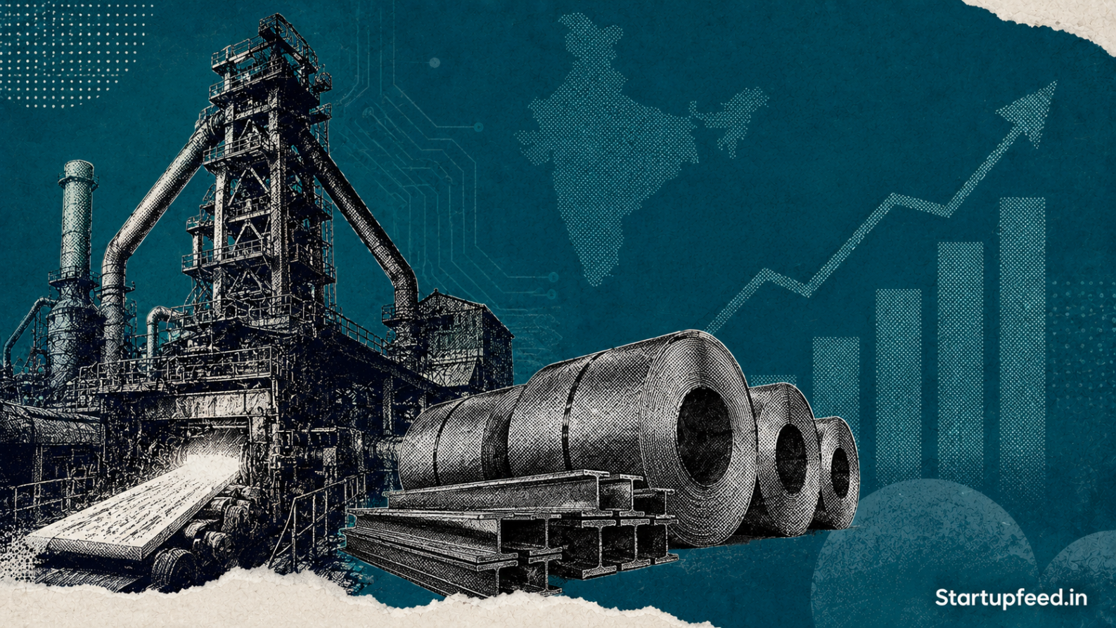 India steel production FY26 milestone of 168.4 MT crude steel output with finished steel exports surging 35.9% as PLI scheme draws Rs 44,106 Crore in commitments.