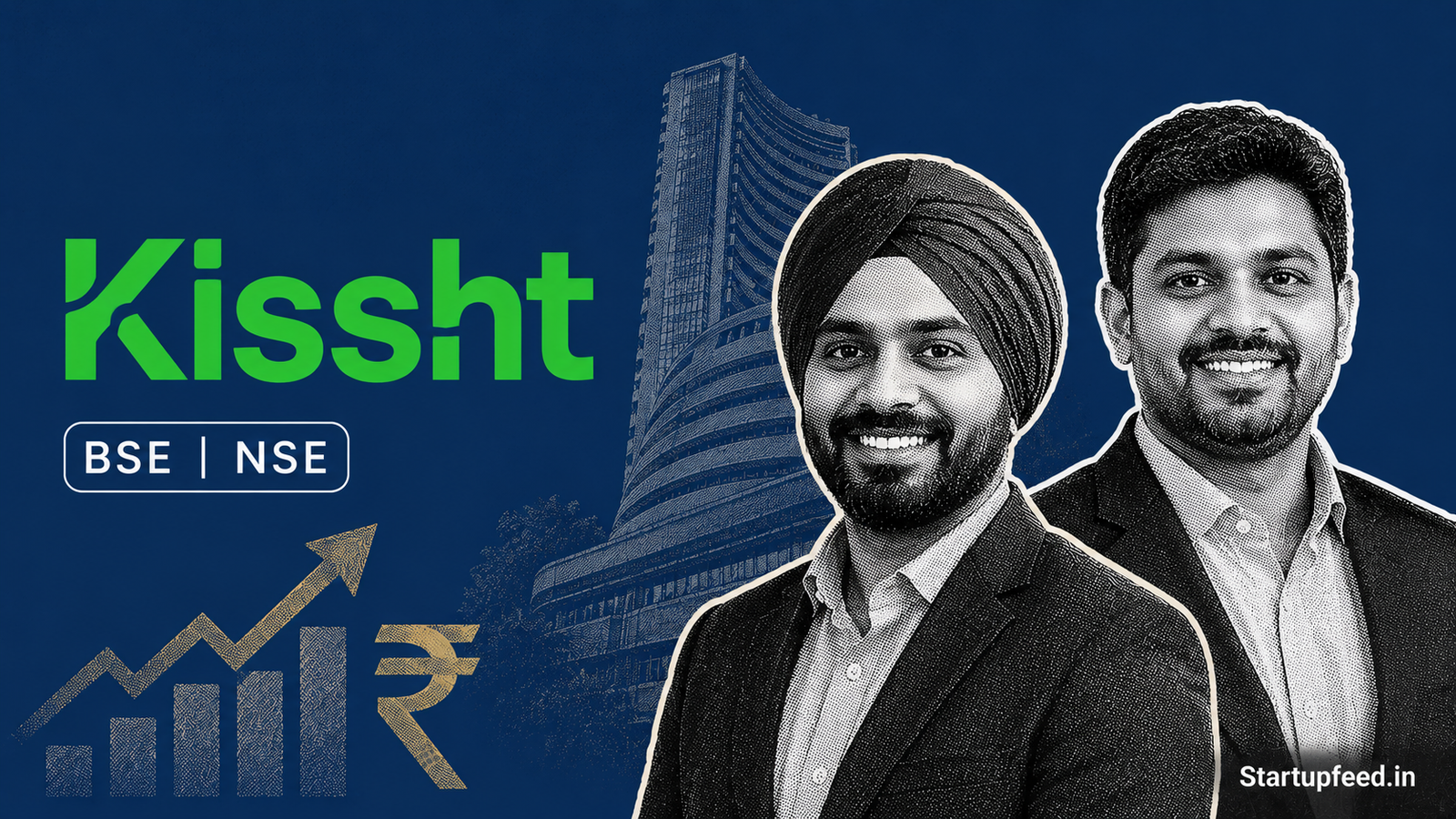 Kissht IPO lists at 12% premium on BSE with founders Ranvir Singh and Krishnan Vishwanathan marking OnEMI Technology's debut as India's sixth new-age tech company to go public in 2026.