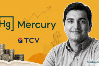 Mercury Series D Funding announcement featuring Mercury CEO Immad Akhund with the TCV investor logo.