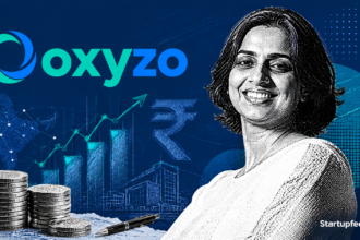 Ruchi Kalra, CEO of Oxyzo Financial Services, with Oxyzo FY26 revenue and profit results showing strong SME lending growth.