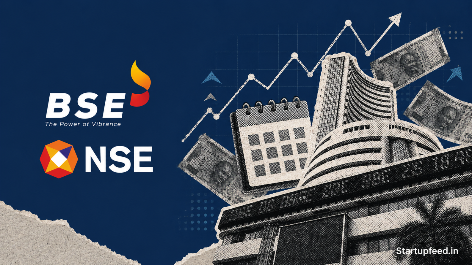 SME IPO May 2026 editorial image showing BSE and NSE SME logos alongside halftone collage elements representing the active IPO week in India's primary market.