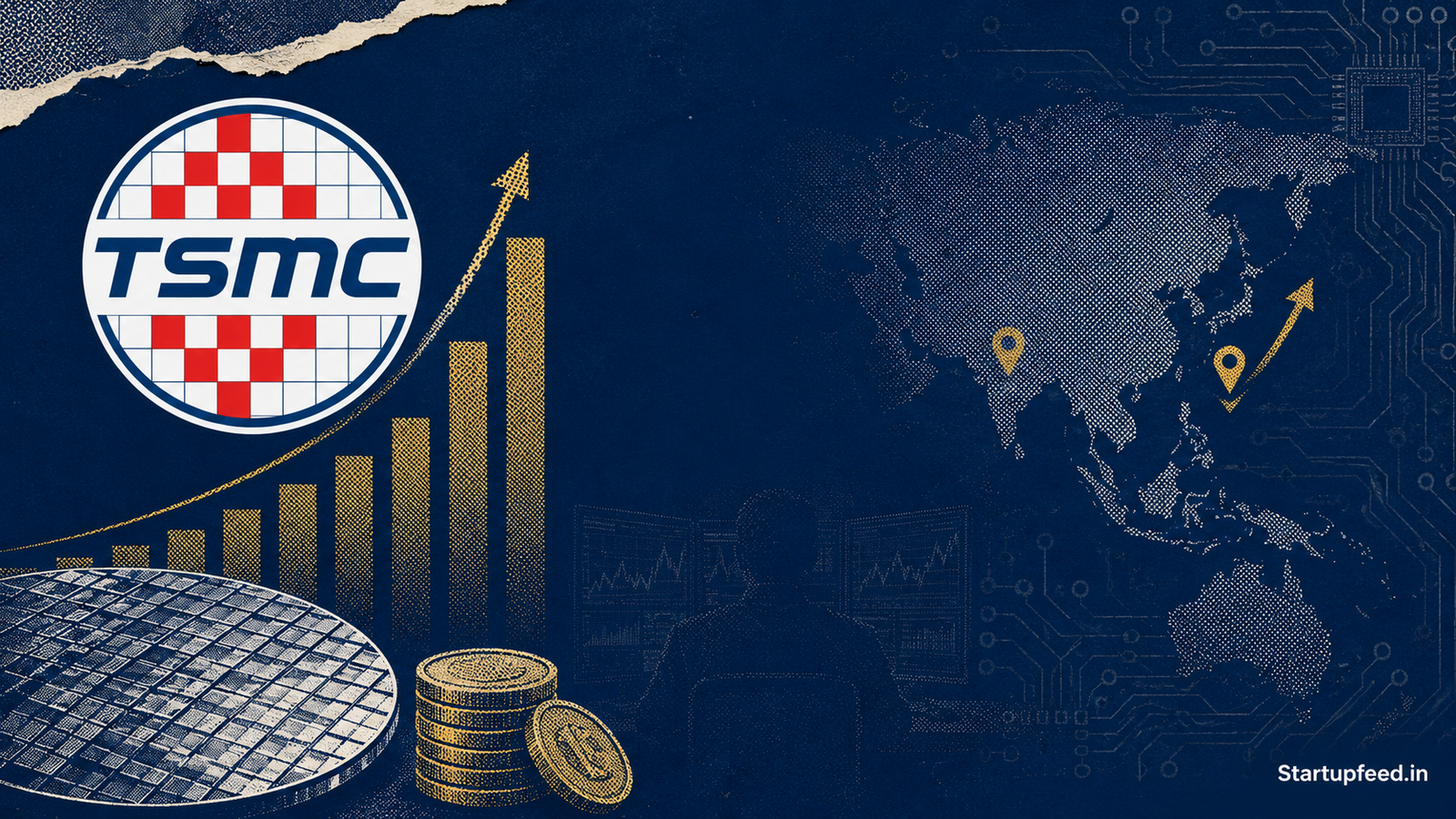Taiwan overtakes India as the world's fifth largest stock market, driven by TSMC's AI chip rally in 2026.