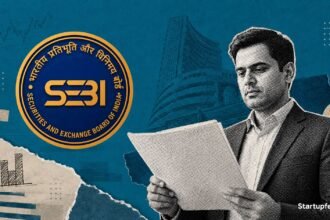 What Is a DRHP illustration showing the official SEBI emblem alongside a halftone executive reviewing an IPO filing document.