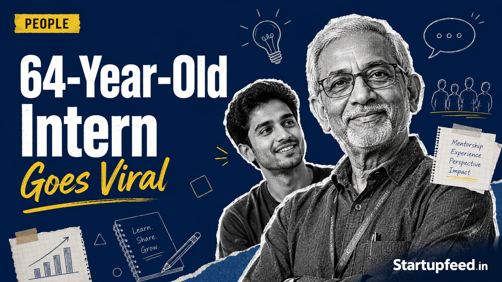 64-year-old intern mentoring employees at a Mumbai startup