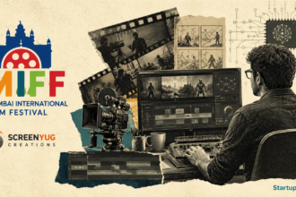 AI filmmaking workshop with Anand Pandey discussing compact cinema tools at the 19th Mumbai International Film Festival