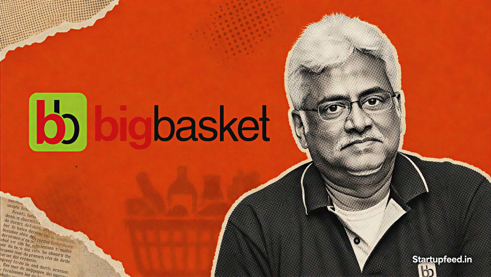 BigBasket CEO Hari Menon transition represented by incoming chief Amit Nanda beside the official BigBasket logo
