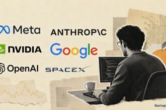 MANGOES Dream Job editorial collage featuring Meta, Anthropic, Nvidia, Google, OpenAI and SpaceX logos replacing the FAANG era