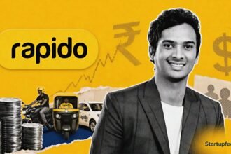 Rapido Rs 100 Cr Sale visual with co-founder Aravind Sanka, Rapido logo, Prosus branding and secondary-market investment motifs