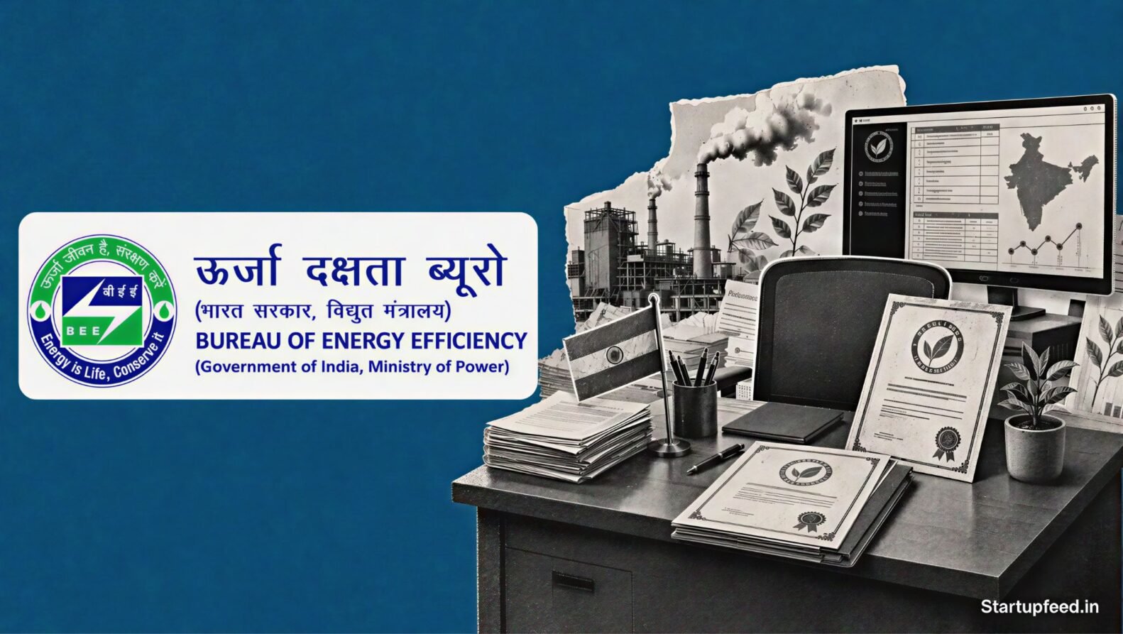 Carbon Credit Trading India policy collage with BEE emblem and Indian Carbon Market documents