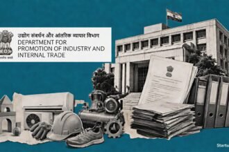 DPIIT Quality Control Order visual with the official DPIIT emblem, halftone government building and compliance document fragments
