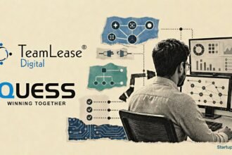 Indian AI Talent shift visualised through a halftone engineer coordinating multi-agent systems, MCP tools and enterprise workflows
