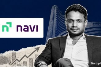 Navi IPO filing led by Sachin Bansal with Navi logo and market-listing collage