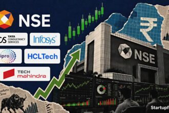 Nifty IT rally drives Indian stock market higher with NSE benchmark, software company logos and rising market graphics on July 29, 2026