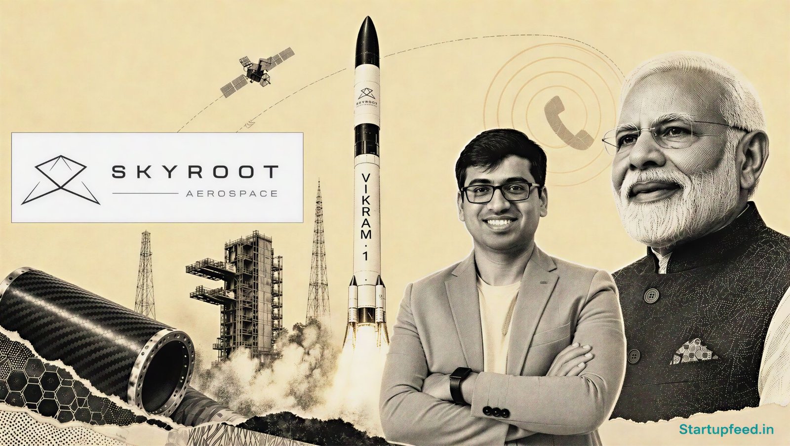 PM Modi call to Skyroot founders Pawan Chandana and Bharath Daka after Vikram-1 reaches a 453-km orbit