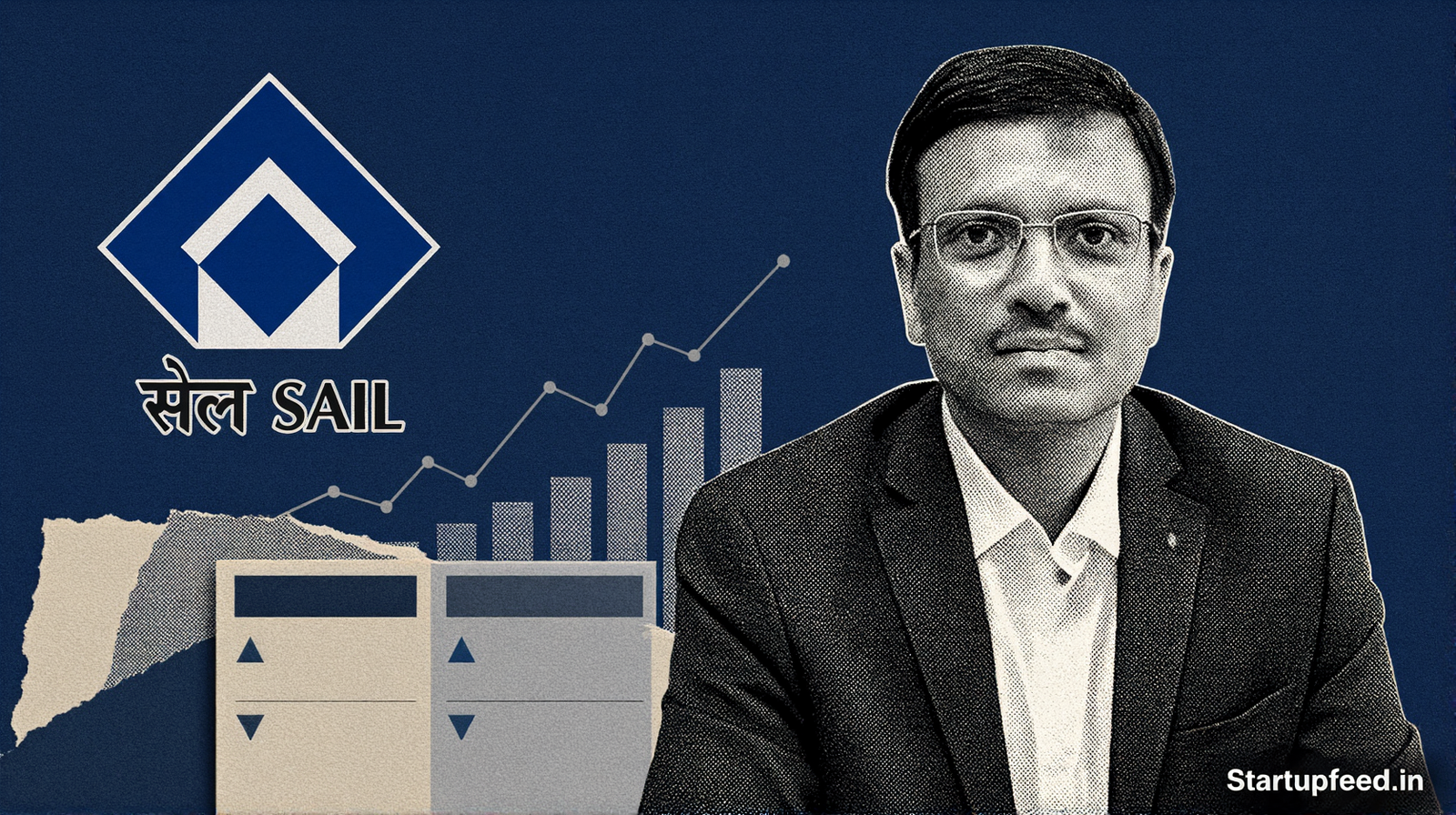 SAIL Q1 FY27 results highlighted by Dr. Ashok Kumar Panda alongside the SAIL logo after net profit more than doubled in the June 2026 quarter