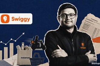 Swiggy Q1 results showing Sriharsha Majety as Instamart reaches contribution breakeven and revenue rises to Rs 6,812 Cr in FY27