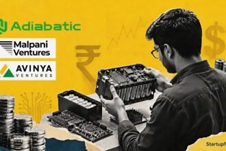Adiabatic Technologies funding visual with battery systems, manufacturing equipment and the co-lead investor logos