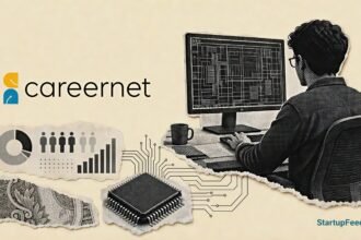 Semiconductor GCC hiring: chip engineer at a computer beside the Careernet logo, representing 3,549 open roles