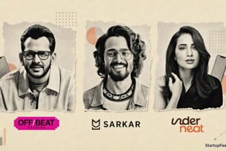 Creator brands in India with Bhuvan Bam, Aman Gupta and Kusha Kapila beside their product logos