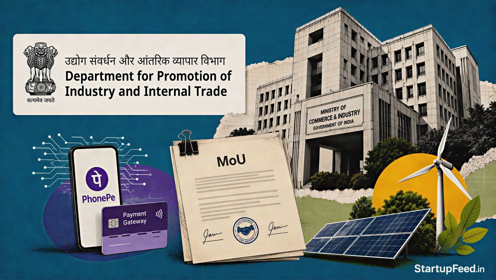 DPIIT PhonePe Shell MoU shown with official government, payments and clean-energy partnership symbols