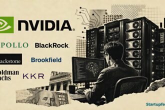 Nvidia AI deal editorial collage showing Nvidia branding, AI compute infrastructure and Wall Street-backed financing elements