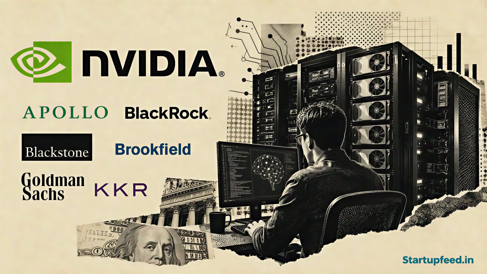 Nvidia AI Deal Unlocks a Massive $500 Bn Compute Push 39 Nvidia AI deal editorial collage showing Nvidia branding, AI compute infrastructure and Wall Street-backed financing elements
