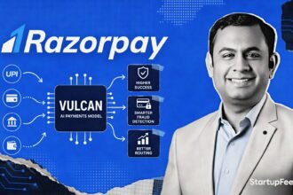 Harshil Mathur, Razorpay CEO, presenting Razorpay Vulcan AI payments model built with Nvidia and AWS