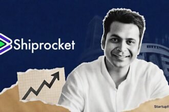 Shiprocket IPO editorial collage with company branding, stock-exchange imagery and a Rs 7,056 Cr upper-end valuation