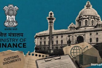 Tariff Rationalisation to Continue policy scene with Finance Ministry emblem and Indian government setting representing FY28 customs duty reform