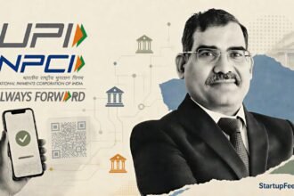 UPI 10 years milestone with AP Hota beside official UPI and NPCI payment-rail elements