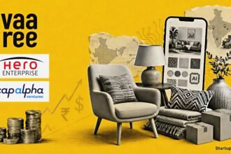 Vaaree bags Rs 65 Cr as a halftone home decor collage features fulfilment boxes, AI styling motifs and investor logos