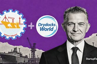 Cochin Shipyard Drydocks World joint venture beside Captain Rado Antolovic and both company logos