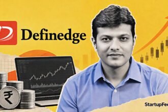 Definedge funding scene with CEO Prashant Shah beside company logo after Rs 22 Cr raise