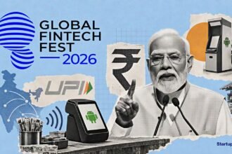 GFF 2026 fintech launches represented by NPCI logo, Android payment terminal and cardless phone payments
